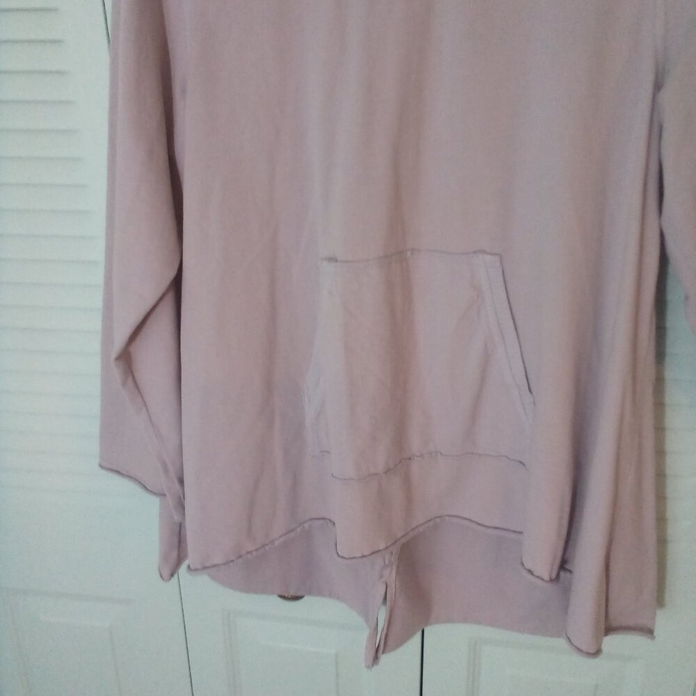 KLEEN M 100% COTTON LIGHT HOODIE HI LO KANGAROO POCKET RAW ROLLED EDGES LAVENDER - Picture 6 of 11